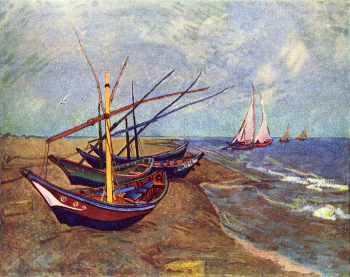 Vincent van Gogh Fishing Boats on the Beach at Saints-Maries
